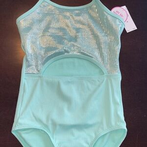 Girls Justice Mint Green Kids Swimsuit size 7 One Piece